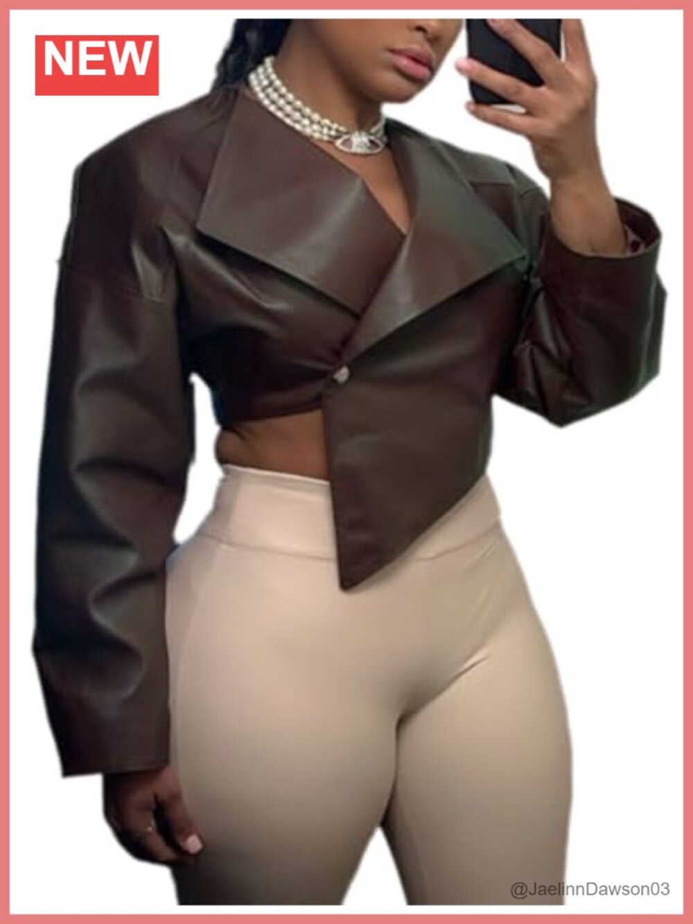 Cropped Faux Leather Bomber Jacket Women, Long Sleeve Irregular Hem, Faux
